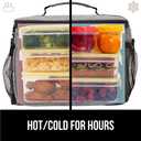 GORILLA GRIP Insulated Lunch Box Bag for Women Men,15L, Leakproof XL Reusable Soft Cooler Bags, Multiple Compartments, Mesh Pockets and Adjustable Strap, Food Tote Keeps Drinks Cold, 13x9, Light Gray