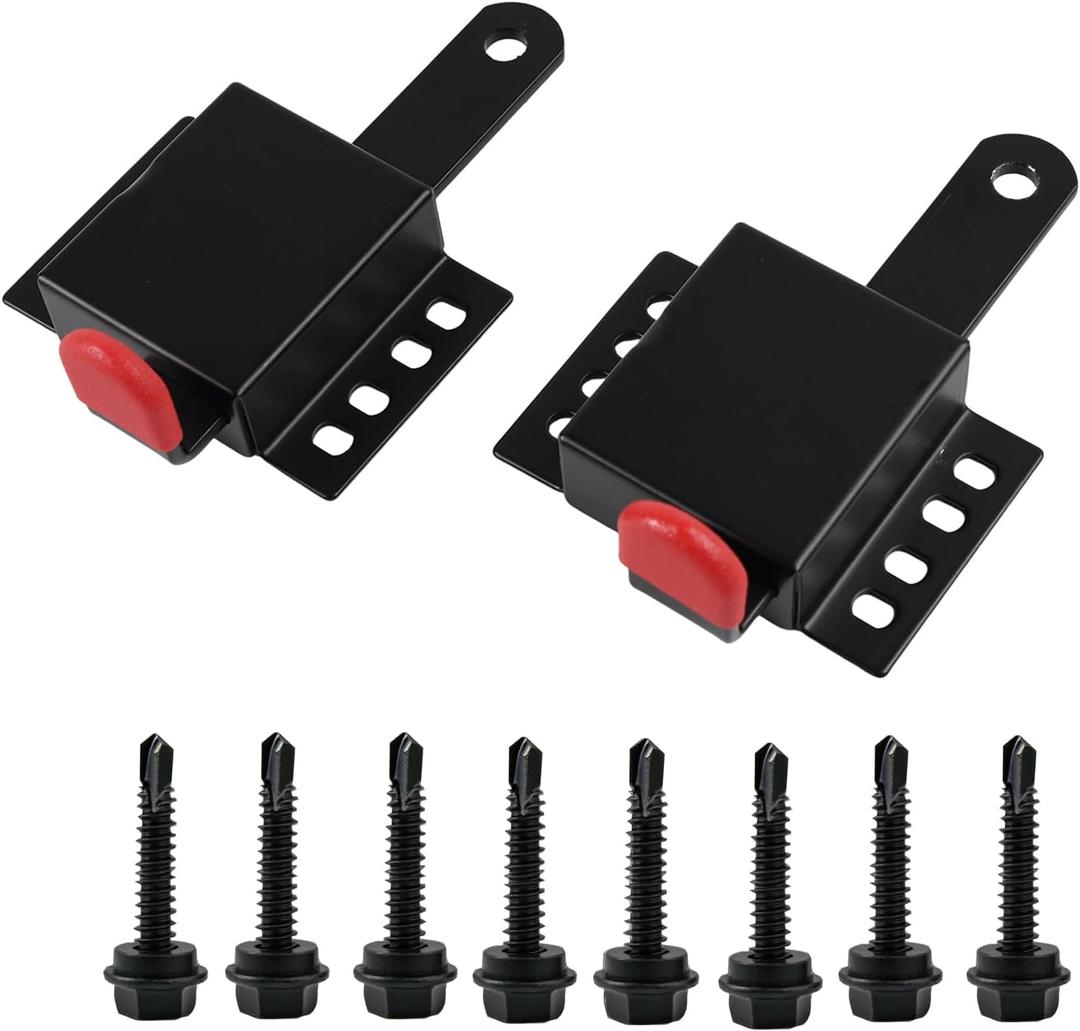 2 Pack Matte Black Heavy Duty Garage Door Locks, Inside Deadlock Security System, Slide Bolt Lock for Garage Door, Manual Latch Locks Universal Fit Most Garage Doors (2)