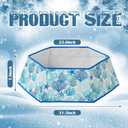 Soulchen 31.5 Inch Coastal Christmas Tree Collar Starfish Ocean Beach Blue Hexagon Fabric Collapsible Skirt Xmas Tree Collar for Artificial Trees Festive Holiday Nautical Decoration