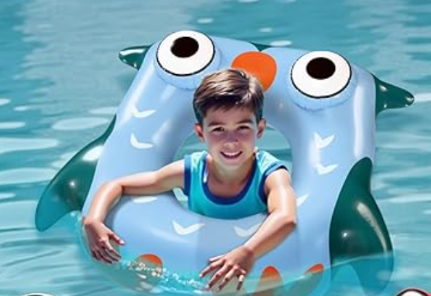 Pool Wave Kids Swim Rings Pool Floats, Toddler Inflatable Animal Swimming Tube Floaties, Summer Outdoor Water Floating Toy, Family Party Gift 3 4 5 6 7 8 9 Year Old Boy Girl Children Teen