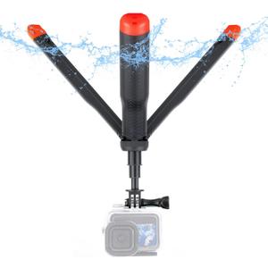 Floating Selfie Stick for GoPro Hero 13 12 11 10 9 8 7 Mini Max Fusion Session, DJI OSMO Action 5 Pro 4 3, AKASO EK7000 V50, 4 in 1 Underwater Waterproof Pole Monopod Hand Grip Tripod Stand Red Floating Stick