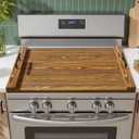 Wooden Stove Top Cover: Noodle Board Stove Cover for Electric and Gas Stove, Farmhouse Kitchen Counter Organizer, Charcuterie Board and Serving Tray with Handles, 30" x 22" x 0.6"