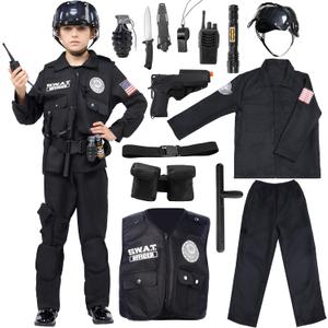 Spooktacular Creations SWAT Officer Costume for Kids Halloween Party, Trick-or-Treat Costume, Themed Parties (3T (3-4 yr))