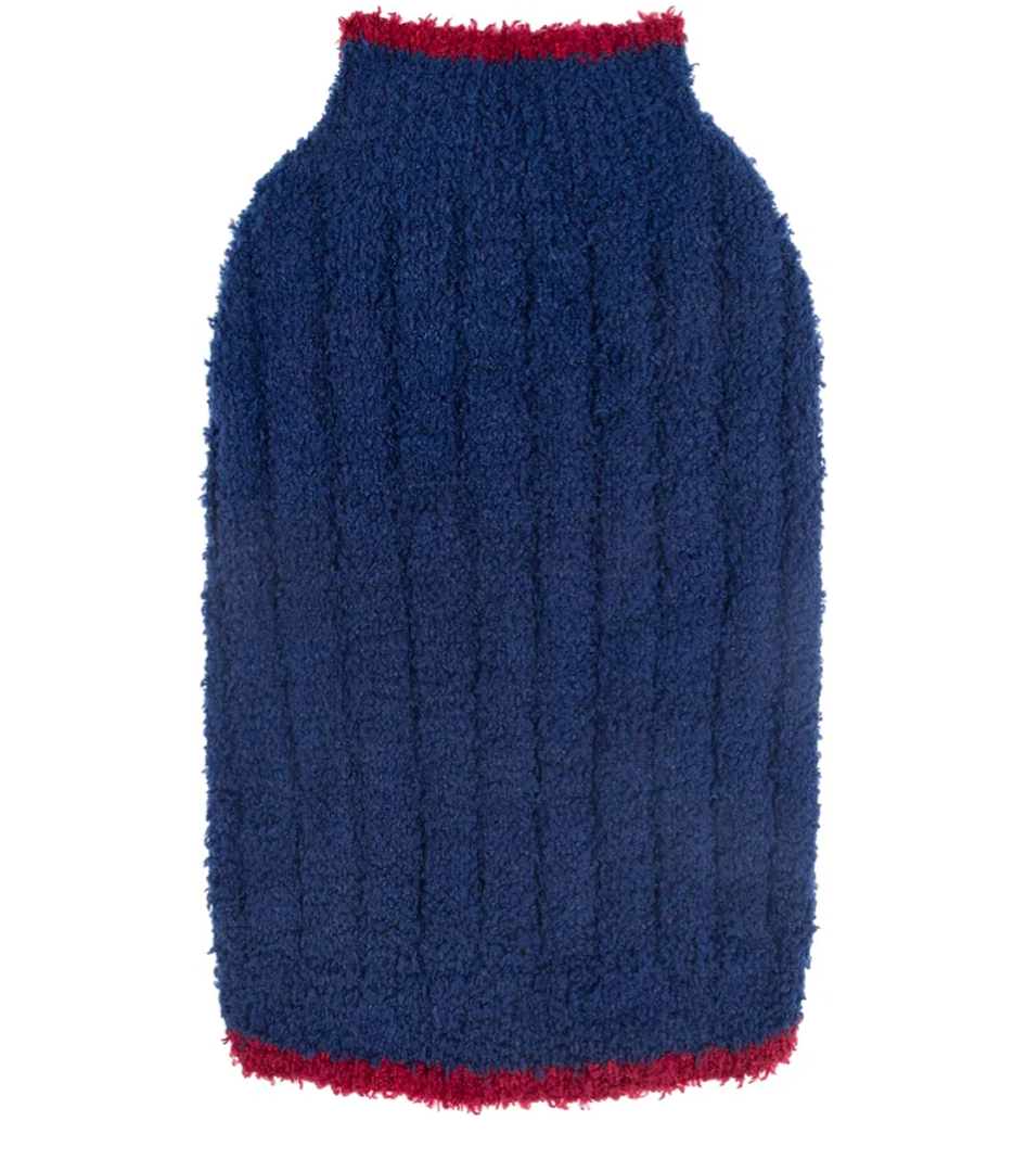 Fitwarm Fuzzy Dog Fleece Sweater, Thermal Dog Winter Clothes for Small Dogs Boy Girl, Doggy Pullover Jumper, Pet Outfit, Navy Blue, Burgundy Red, XLarge