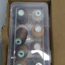 New brothread - 20 Options - 8 Snap Spools of 1000m Each Polyester Embroidery Machine Thread with Clear Plastic Storage Box for Embroidery & Quilting - Different Brown
