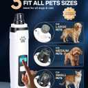 Low Noise Pet Nail Grinder with Light,2-Speed Rechargeble Pet Nail Trimmer with LED Battery Display Cordless Grooming Pro Nail Grinder for Dogs & Cats White