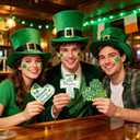 2 x HOWAF 3pcs St. Patrick's Day Table Sign, Irish Shamrock Wood Table Decorations, Heart Shape St. Religious Patrick's Day Wooden Blocks for Tiered Tray Decor, Farmhouse Clover Cross Centerpieces