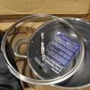 USELUCK Wok Pan,Hybrid 12 inch Wok with Lid Stainless Steel Wok