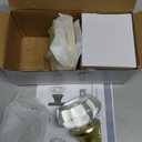 CLCTK 2 Pack Gold Dummy Door Knobs Interior, Non Turning Crystal Glass Dummy Door Knobs for Hall Closet Bifold, Satin Brass Finish