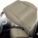 NLQR Driver and Passenger Side Bottom and Top Lean Back Replacement Microfiber Leather Seat Covers Tan Compatible with Toyota Land Cruiser 1990 1991 1992 1993 1994 1995 1996 1997
