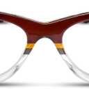 2SeeLife Premium Cat Eye Reading Glasses for Women NarrowMedium Fit, Sturdy Frame, Spring Hinges, Stylish Funky Readers, Brown Stripes, +2.00