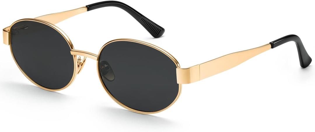 Dollger Retro Polarized Oval Sunglasses for Women Trendy Small Classic Designer Sunglasses Shades UV400 Protection