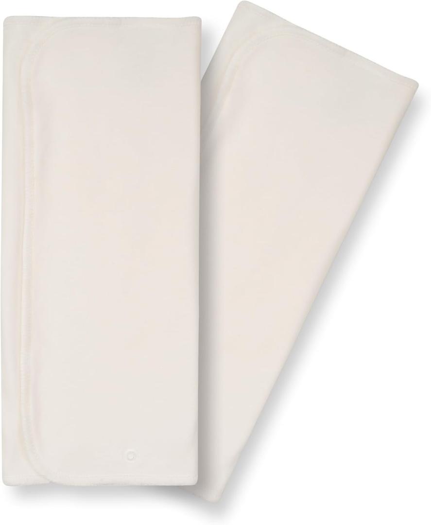 Nora's Nursery 3 Layer Cotton Prefolds 2 Pack with Snaps | Super Soft, Reusable, and Absorbent Cloth Diaper Liners | Gentle Cotton Diapering Solution for Babies