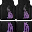 Road Comforts Car Floor Mats Full Set Front & Rear Car Floor Mats with Aluminum Design, Anti-Slip Backing, All-Weather Protection, Trim-to-Fit Car Mats for Most Sedans, SUVs & Vans - Purple