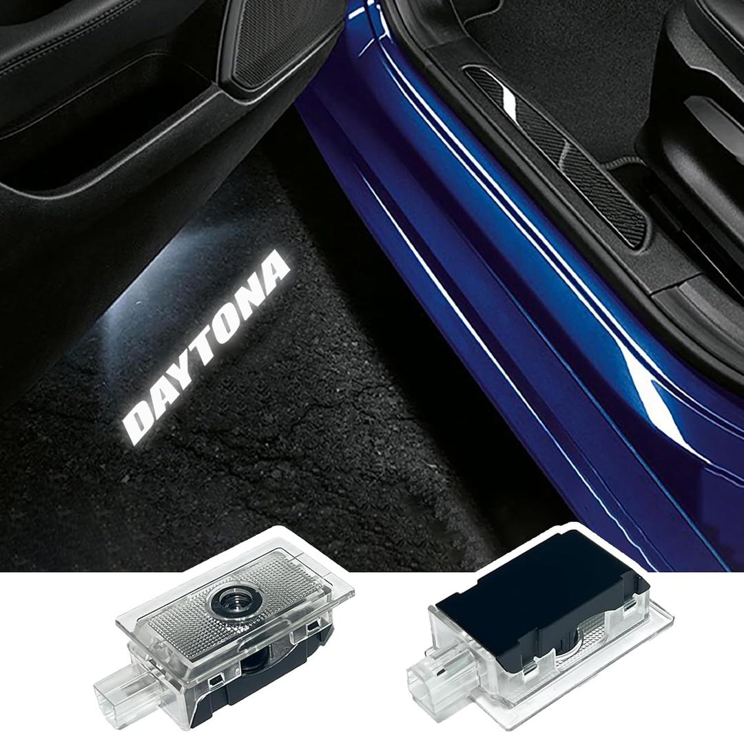 Never Fade Door Light Led Logo for Dodge Charger Daytona Hellcat Projector Ghost Shadow Puddle Courtesy Step Lights (WHITE)