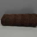 Non Slip Thick Shaggy Chenille Bathroom Rug Mat Set Extra Soft and Absorbent Striped Floor Rugs, 2 Piece, Machine-Washable (Chocolate)