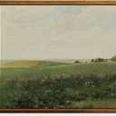 InSimSea Golden Framed Vintage Canvas Wall Art Summer Landscape with Rolling Fields 8x10 inch, Vast Grassland Painting Prints, Wild Field Landscape Scenic Artwork for Living Room Bedroom Wall Decor