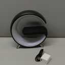 Smart LED Table Lamp, 4-in-1 Wireless Charger, Night Light, Alarm Clock, and Bluetooth Speaker with App Control for Bedroom, Office, and Home Decor (Black)