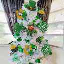 Halloscume 12 Pcs St. Patrick's Day Tree Decorations Ornaments Large Glitter St. Patricks Day Tree Picks Irish Shamrock Horseshoe Hat Ornaments for Irish St. Patrick's Home Office Party Spring Decor