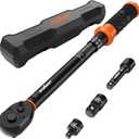 HORUSDY 3/8" 5PCS Torque Wrench Set(545 ft-lb/ 6.861 Nm) Torque Wrench 3/8 Drive with 3" Extension, 3/8" to 1/4" & 3/8" to 1/2" Adapters, Case for Bike, Car, Moto & Other Repair