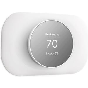 Petrichor Wall Plate Cover - Compatible with Google Nest Thermostat Accessory 2020 - Trim Kit, Easy Installation - Snow (White)