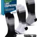 Doctor's Select Bamboo Viscose Light Compression Socks for Women & Men - 3 Pairs, 8-15 mmHg Compression Socks, Knee High