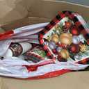 350 Pcs Christmas Paper Plates and Napkins Set 9 Inch 7 Inch Disposable Durable Dinnerware Holiday Xmas Party Supplies Tableware Serve 50 Guest Cups Knife Forks Spoon(Red,Christmas Tree)