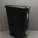 simplehuman 40 Liter / 10.6 Gallon Slim Kitchen Step Trash Can With Secure Slide Lock, Black Plastic