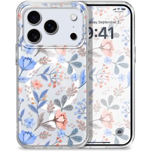 for iPhone 17 Pro Case, Ultra Thin Magnetic Transparent Compatible with MagSafe for iPhone 17 Pro Phone Cover 6.3 inch, Little Butterfly