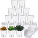 Ziliny 20 Pcs 3 Inch Self Watering Pots Self Watering Planters for Indoor Planters Plastic Garden Flower Pots with Level Indicator Vents for Herbs