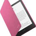 Amazon Kindle Paperwhite and Kindle Colorsoft Case, Lightweight and Water-Safe, Foldable Protective Cover - Fabric (Raspberry)