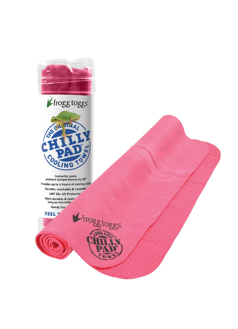 FROGG TOGGS Chilly Pad, Instant Cooling Towel, long lasting, reusable, Sports and Outdoors Neck Towel 33x13, Hot Pink