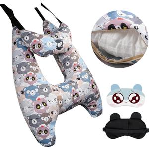 Car Pillow for Kids, Kids & Adults Car Neck Head Support Cushion Set,Travel car seat Safety Pillow,h Shape car Sleeping Pillow Kids,Pillow case can be Disassembled and Washed (A)
