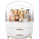NestOrganix Makeup Organizer Skincare Organizers  Cosmetic Display Cases with Transparent Cover, SkinCare Organizers for Bathroom Countertop, Bedroom Vanity Desk, Lipstick Organizer, White