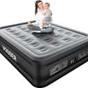 Air Mattress Queenl with Built in Pump,18’’Raised Blow Up Mattress,Self Inflatable Mattress in 3 Mins,Portable Air Bed for Home,Floor&Travel,Full Size Air Mattress for Adults 660LB Max,Black