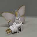 Butterfly Night Light, LED Butterfly Night Light Plug into Wall, Manual On/Off Switch, Monarch with Gold Trim Decorative, Energy Saving, 360 Swivel Plug, Girl Bedroom Bathroom Hallway(Orange)