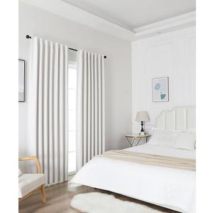 Joydeco Linen Blackout Curtains for Bedroom 96 Inches Long Back Tab/Rod Pocket Heavy Duty Living Room Drapes Thermal Insulated Noise Reduce Cancelling Curtains 2 Panels W52 x L96 Inch Pure White