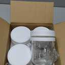 LANDNEOO 4 Pack Overnight Oats Containers with Lids and Spoons, 16 oz Glass Mason Jars with Airtight Lids, Overnight Oats Jars for Milk, Cereal, Fruit-White