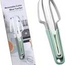 3-in-1 Watermelon Fork Slicer Cutter,Watermelon Cutter Slicer Tool,Stainless Steel Watermelon Windmill Cutter,Melon Cutter Knife Portability Fruit Fork for Kitchen, picnicking (Green), Pack of 2