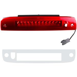 for 2003-2016 Ford Expedition & Lincoln Navigator LED 3rd Third Brake Light High Mount Stop Lamp Chrome Housing Red Lens