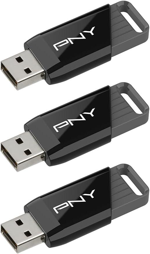 PNY 128GB Attach X USB 3.2 Gen 1 Flash Drive, Advanced Performance Up to 130MB/s Read, Everyday Data Store & Transfer, Reliable Portable Storage, Durable, Type-A, Computers, Laptops, Desktops, 3-Pack