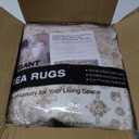 zesthome 5x7 Area Rugs - Ultra-Thin Washable Rug, Stain Resistant Anti Slip Backing Rugs for Living Room, Bedroom, Vintage Home Decor Area Rug (Cream/Beige)