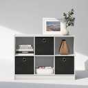 Furinno Cubic Closet Organizers and Storage, 6-Cube Closet Organizer with Bins, Open Shelf Storage, for Wardrobe, Bedroom, Living Room, White