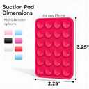 6 x Suction Phone Case Mount, Phone Sticky Grip for iPhone and Android, Adhesive Phone Accessory, Hands-Free Mirror Shower Phone Holder for Videos and Selfies (Hot Pink) (Single Sided)