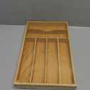 Bamboo Silverware Organizer, Bamboo Kitchen Drawer Cutlery Organizer, Utensil Holder, Flatware Organizer Tray (15.8"x9.5"x1.6") (Medium)