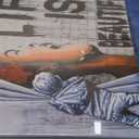 Biufo Banksy Canvas Wall Art Artwork Graffiti Street Print Pictures for Bedroom Living Room Wall Decor (12"x12"x4Pcs) (White)