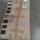 Christopher Knight Home Daggy Upholstered Ottoman with Storage for Living Room, Fabric Modern Storage Ottoman Foot Rest, Bedroom Oval End of Bed Bench with Wooden Frame, Blue+Brown