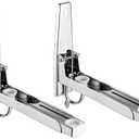 Stainless Steel Microwave Oven Rack, Wall Mounted Microwave Bracket, Microwav-e Stands Hinges, L Bracket Microwaves Shelf, Microwaves Oven Wall Mounted Stand Holder (COLOR:201 with dual hook)