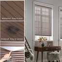 SEEYE Cordless Mini Blinds Aluminum Venetian Blind Horizontal Window Shades, 1" Slat Size - Rooming Darkening Blinds Anti-UV & Waterproof for Bedroom, Office, Easy to Install, 46" W x 48" H, Brown