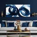 MXUNYZ Blue Abstract Art Wall Decor Minimalist Print Canvas Wall Art | 24 x 48 Inches Large Pictures for Living Room,Apartment Bedroom Home Office Decor Ready to Hang